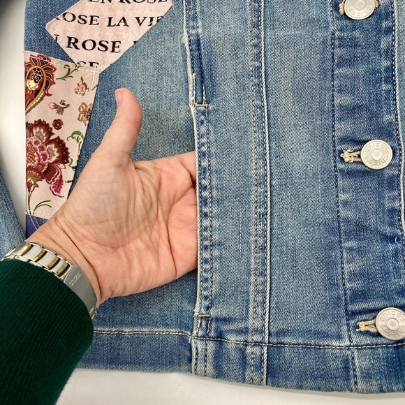 NWT Chico's Patchwork Indigo Denim Jean Jacket - Picture 4 of 7